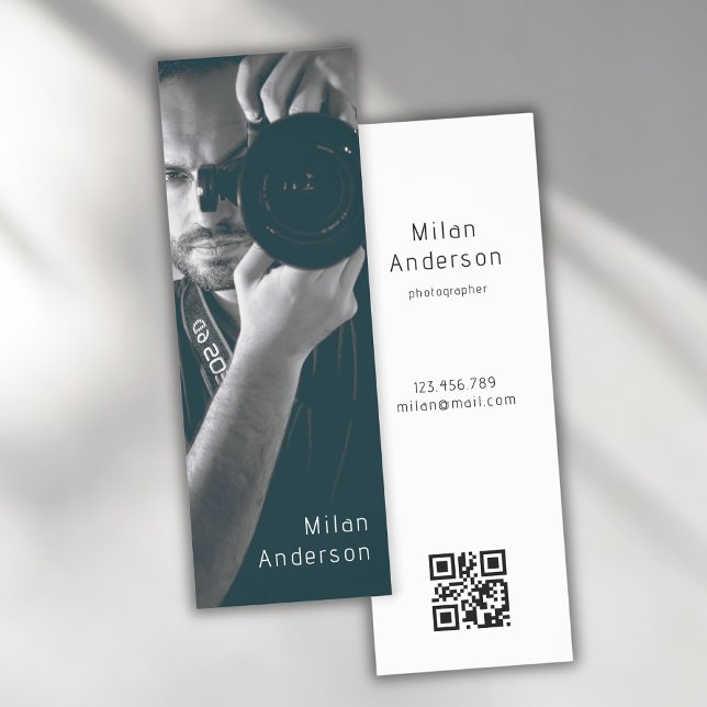 Modern Simple Photo QR Code Photographer  Bookmarks (Creator Uploaded)