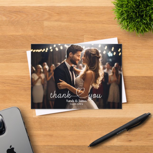 Modern Simple Photo Thank You Wedding Acrylic Invitations (Insitu (Invitation Card))