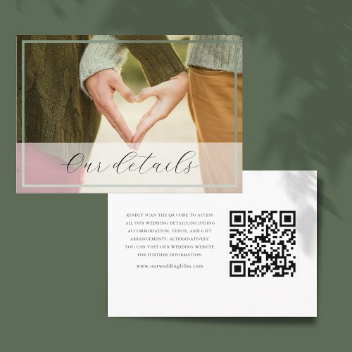 Modern Simple Photo Wedding Details  Enclosure Card