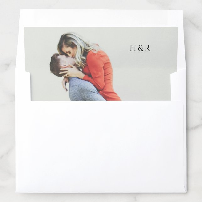 Modern Simple Photo Wedding Envelope Liner (In Envelope)