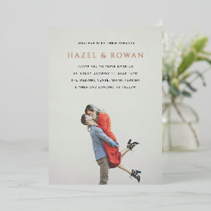 Modern Simple Photo Wedding Foil Invitation
