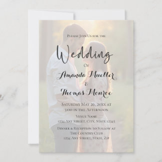 Modern Simple Photo Wedding Invitation