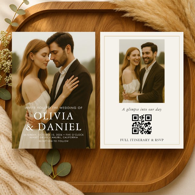 Modern Simple Photo Wedding Invitation (Creator Uploaded)