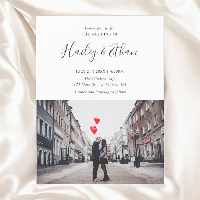 Modern Simple Photo Wedding Invitation Postcard (Creator Uploaded)