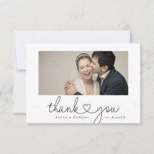 Modern Simple Photo Wedding Landscape small Thank You Card