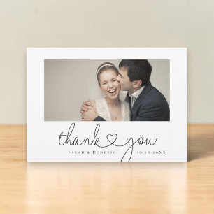 Modern Simple Photo Wedding Landscape Thank You Card
