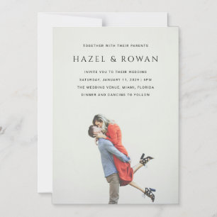 Modern Simple Photo Wedding Magnetic Invitation