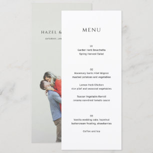 Modern Simple Photo Wedding Menu
