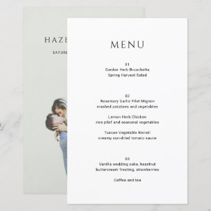 Modern Simple Photo Wedding Menu