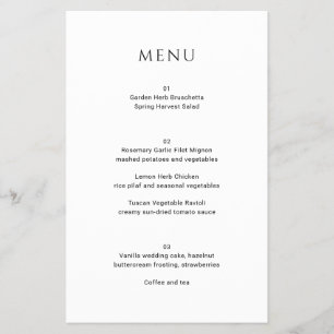Modern Simple Photo Wedding Menu Flyer