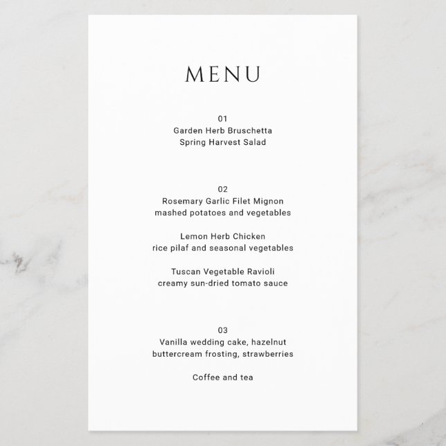 Modern Simple Photo Wedding Menu Flyer (Front)