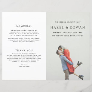 Modern Simple Photo Wedding Program