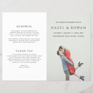 Modern Simple Photo Wedding Program Flyer