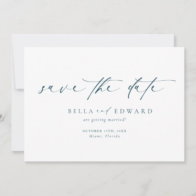 Modern Simple Photo Wedding Save The Date (Front)
