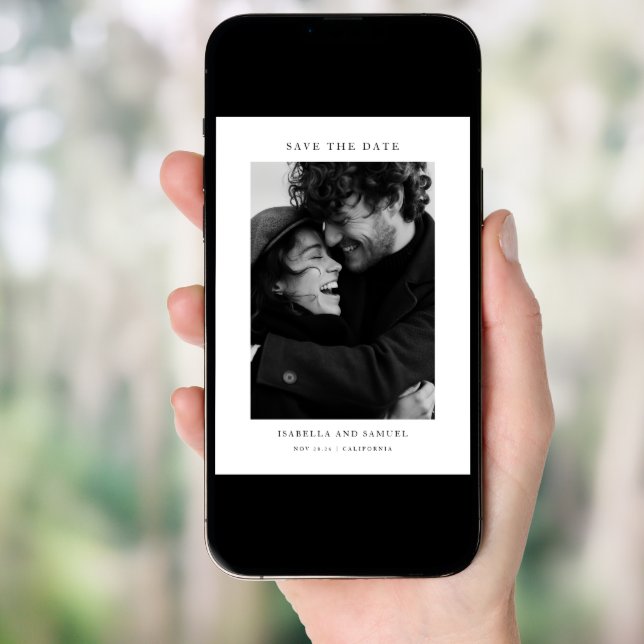 Modern Simple Photo Wedding Save the Date Invitation (Front Digital)