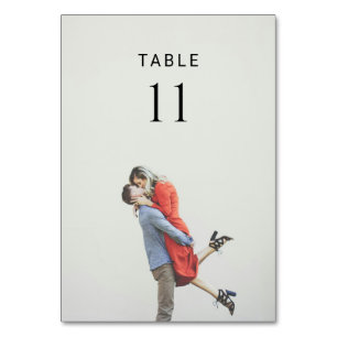 Modern Simple Photo Wedding Table Number