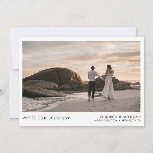 Modern Simple Photo Wedding Thank you Card
