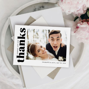 Modern Simple Photo Wedding Thank You Card