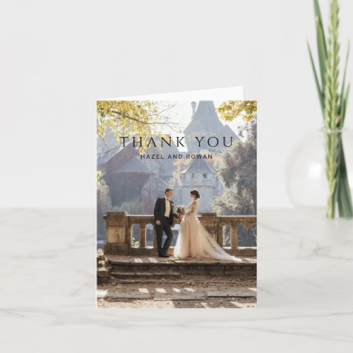 Modern Simple Photo Wedding Thank You Card