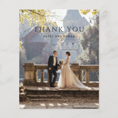 Modern Simple Photo Wedding Thank You Card Flyer