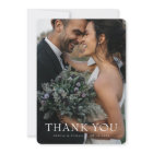 Modern Simple Photo Wedding Thank You Card W Note