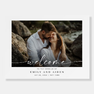Modern Simple Photo Wedding Welcome Foam Board