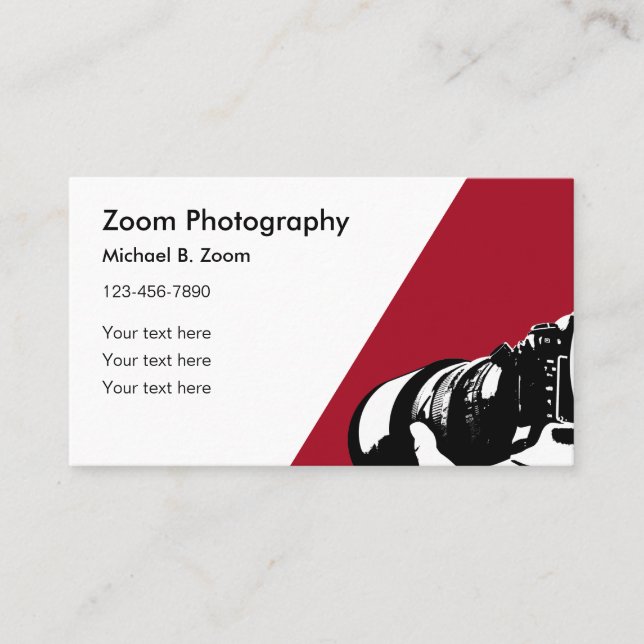 Modern Simple Photography Business Cards (Front)