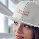 Modern Simple Pink Bride Typography Engagement Embroidered Baseball Cap at Zazzle