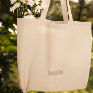 Modern Simple Pink Bride Typography Engagement Embroidered Tote Bag at Zazzle