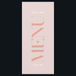 Modern Simple Pink Edge Wedding Menu<br><div class="desc">This Wedding Menu in light pink colors will be great for modern Wedding. It features bold letters on the front side of the card. Menu is doublesided, and have editable list of dishes on the back side. You can personalize this menu with the names and the date of event. You...</div>