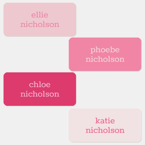 Modern Simple Pink Girly Name Clothing Labels