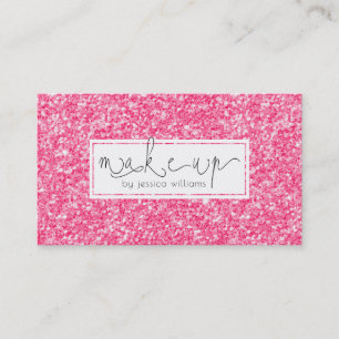 Modern Simple Pink GlitterTexture Business Card