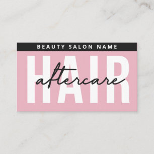 Modern Simple Pink Hair Extensions After Care Bus Business Card