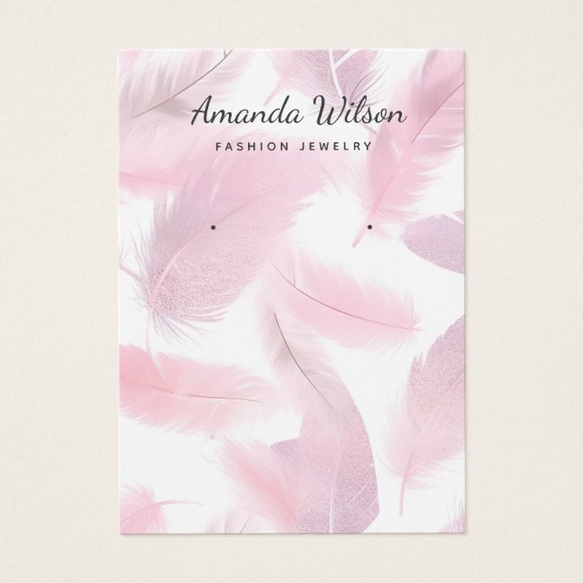 Modern Simple Pink Jewelry Earring Display Card  (Front)