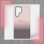 Modern Simple Pink Purple and Gold Monogram  Samsung Galaxy S22 Ultra Case<br><div class="desc">Add this stylish look to your phone with this pink,  purple and gray gradient modern design. This phone case features a simple personalized gold monogram. Chic,  pretty and sophisticated.</div>