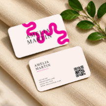 modern simple pink touch business card