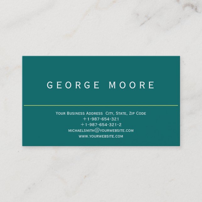 Modern Simple Plain Business Card (Front)