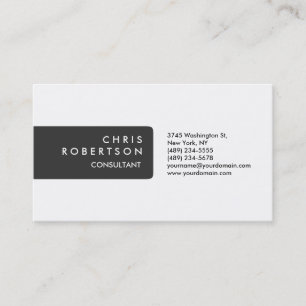 Modern Simple Plain Gray Attractive Business Card