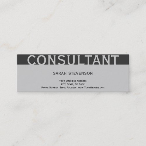 Modern Simple Plain Grey Consultant Business Card