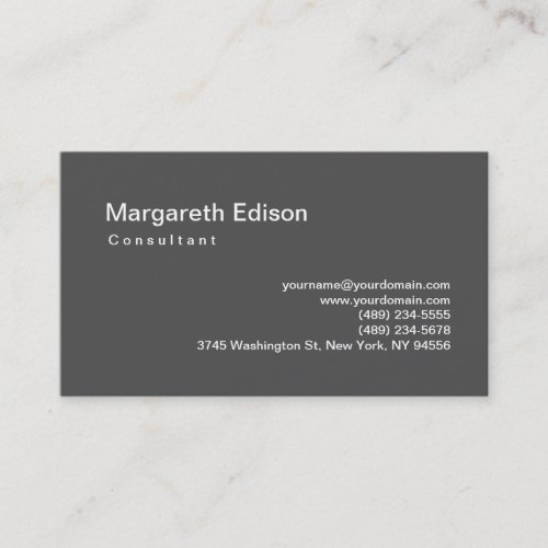 Modern Simple Plain Grey Standard Business Card