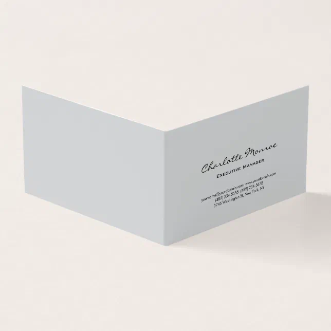 Modern Simple Plain Minimalist Professional Grey Business Card | Zazzle
