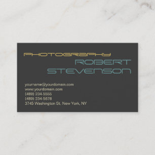 Modern Simple Plain Photography Business Card