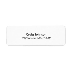 Modern Simple Plain Professional Black & White Label
