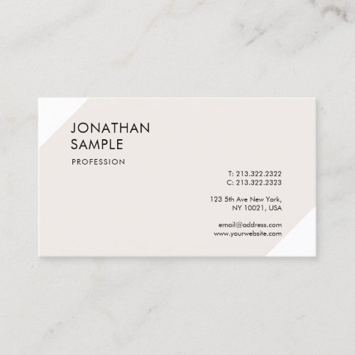 Modern Simple Plain Professional Sophisticated Business Card