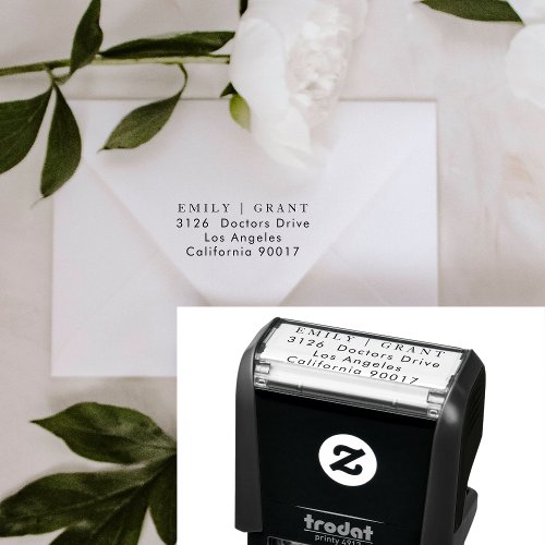 Modern Simple Plain The Wedding Return Address Self_inking Stamp