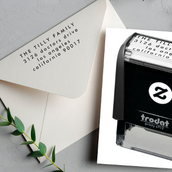 Modern Simple Plain Wedding Return Self-inking Stamp by PhrosneRasDesign at Zazzle
