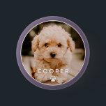 Modern Simple Playful Elegant Chic Paw Pet Photo Button<br><div class="desc">This simple and classic design is composed of sans serif typography and add a custom photo of your pet.</div>