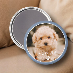 Modern Simple Playful Elegant Chic Paw Pet Photo Magnet