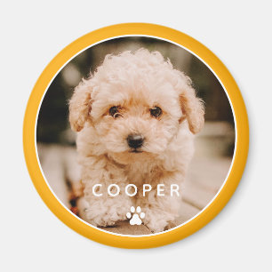Modern Simple Playful Elegant Chic Paw Pet Photo Magnet