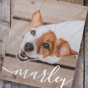 Modern Simple Playful Elegant Chic Pet Photo Fleece Blanket